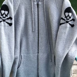 Torrid Sz 5, gray, hooded, zip-up sweater jacket